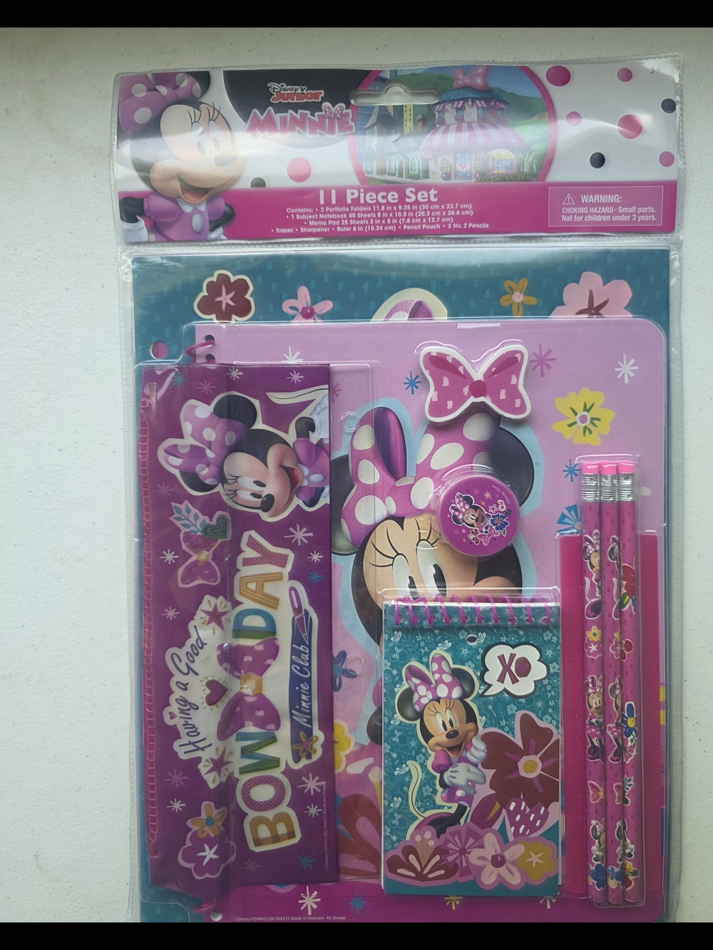 Disney Minnie Mouse Party Stationery Set in Pink and Teal